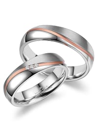 MARRYA MARRYA - Funkelnder Damenring Edelstahl Silber - Rosé mit Zirkonia - silber - rosé