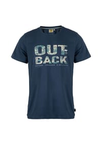 ROADSIGN® australia - Herren T-Shirt Deep Outback mit großem Print, aus reiner Baumwolle, für Freizeitslooks mit Charakter - navy