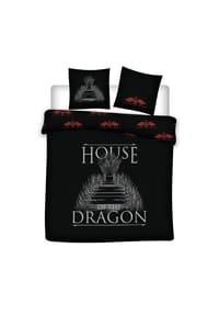 COFI - Game of Thrones Doppelbettwäsche Set – 1x Deckenbezug 240x220 & 2x - Schwarz 240X220CM+2X63X63 CM