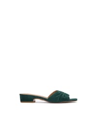 Kazar - Grüne Wildleder-Flip-Flops mit breitem Absatz - Grün
