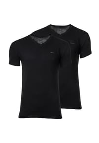 GANT - Herren T-Shirt, 2er Pack - V-NECK T-SHIRT 2-PACK, V-Ausschnitt, kurzarm, Cotton - Marineblau/Weiß