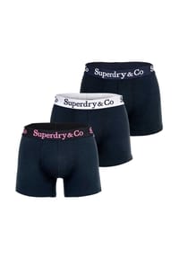 Superdry. - Herren Boxershorts, 3er Pack - Trunk Triple Pack, Trunks, Baumwoll-Stretch - Dunkelblau