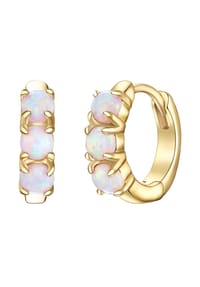 GLANZSTÜCKE MÜNCHEN - Damen Ohrringe aus 925/- Sterling Silber in Gelbgold mit Opal (synth.) - gelbgold