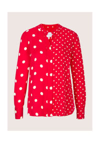 MADELEINE - Viskosebluse mit Pünktchen-Design - rot / weiß