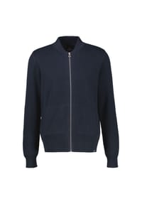 LERROS - Strickjacke aus Baumwolle mit flachem Kragen, große Größen - PLATINUM GREY MELANGE