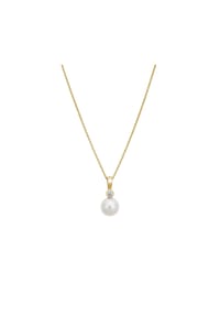 LYOMI - Anhänger mit Kette 585/- Gold 1 Diamant Lab Grown 0,10ct. - gelb