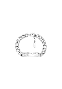 DIESEL® D LOGO - Diesel Unisex-ID-Gliederarmband aus Edelstahl, DX1663040 - Silber
