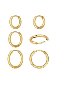 GOOD.designs - Ohrringe-Set 3 Paar kleine, elegante Kreolen, allergikerfreundlich - silber