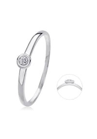 ONE ELEMENT Timeless Diamonds - 0,03 ct Diamant Brillant Ring aus 585 Weißgold - silber