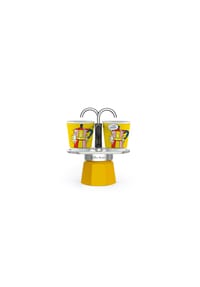 BIALETTI - Espressokocher-Set Mini 3-tlg. Express Lichtenstein für 2 Tassen, Bunt, 90 ml - Bunt