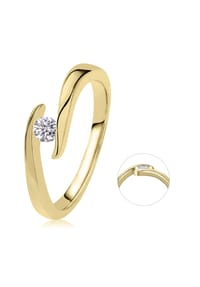 ONE ELEMENT Timeless Diamonds - 0,15 ct Diamant Brillant Spannfassung Ring - gold