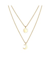 elli. - Halskette Layer Halbmond Sonne Astro 925Er Sterling Silber - Gold