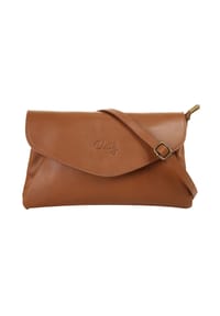 Cluty - Abendtasche Echt Leder, Made In Italy - cognac