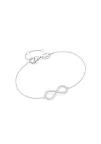 GIORGIO MARTELLO MILANO - Armband Infinity mit Zirkonia Steinen, Silber 925 - weiß