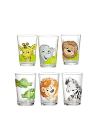 Ritzenhoff & Breker Kindergläser Dschungeltiere Happy Zoo 205 ml 6er Set bunt - DSCHUNGELTIERE, HAPPY ZOO - bunt