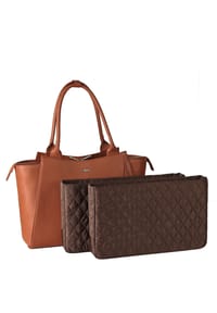 SOCHA BUSINESS BAGS DIAMOND PREMIUM - Laptoptasche elegant 15-17 Zoll, Damen, feinstes Leder, robust, Vollausstattung - braun