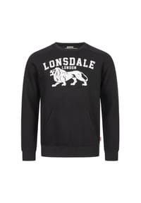 LONSDALE™ - Herren Rundhals Sweatshirt schmale Passform KERSBROOK - Black/Ecru