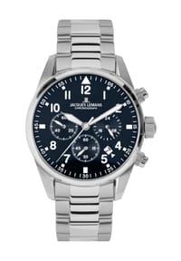 JACQUES LEMANS BARCELONA - Herren Chronograph - SILBER/BLAU