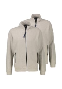 LERROS - Sweatjacke 2er Pack Basic - Creme / dunkelblau
