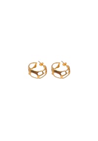 LES REINES - Golden Grid – Creolen, 24K vergoldet - Gold