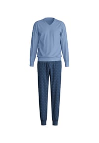 CALIDA - Herren Bündchen-Pyjama Relax Imprint - grisaille grey