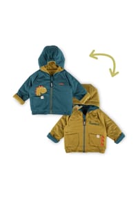 sigikid® - Wendejacke wattiert Dino Fun ,  für Babys - blau/grün