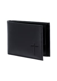 oxmox® Leather - Leather Geldbörse RFID Schutz Leder 11 cm - schwarz-circle bloom