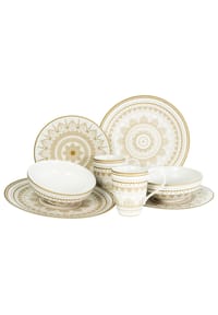CreaTable Kombiservice-Set, 8-teilig - MANDALA - SCHWARZ
