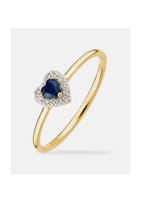 Diamant L'eternel - Ring, mit Saphir, 375 Gelbgold - gold