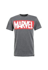 RE:COVERED - T-Shirt Marvel Pixel Logo Charcoal im zeitlosen Design - Charcoal