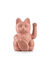DONKEY - Winkekatze Lucky Cat, Kunststoff, Pink, ca. 15 cm - Blau