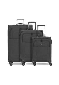REDOLZ - Essentials 12 Essentials 12 THREE SET 4 Rollen Kofferset 3-teilig mit Dehnfalte - black2