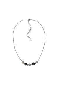 Steuer Modeschmuck - Collier Metall Süßwasserzuchtperle - silber