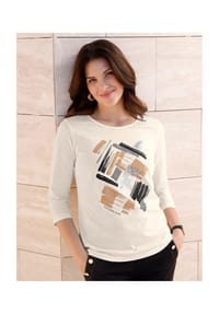 SIEH AN! - 3/4-Arm-Shirt - apricot-schwarz
