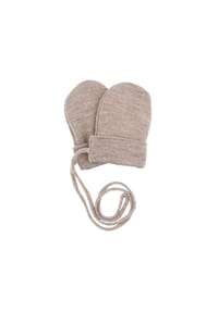 maximo® - BABY-Fausthandschuhe ohne Daumen, Fleecefutter, Basicfarben - hellbraunmeliert
