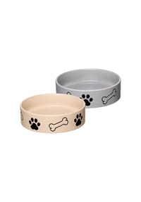 Ritzenhoff & Breker Futternäpfe Mika Dog ø 14 cm 2er Set beige-grau - MIKA - beige-grau