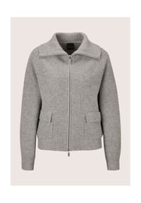 MADELEINE - Blouson-Strickjacke mit 2-Wege-Zipper - steingrau / melange