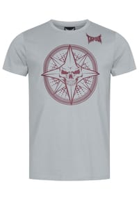 TAPOUT® - Herren T-Shirt normale Passform SKRAPE TEE - Grey/Red