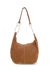 HARPA - Schultertasche ISLA mit tollen Metallring-Details - spiced caramel
