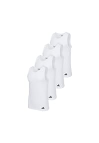 adidas - Herren Unterhemden, 4er Pack - Ergonomic Tank Top 4PK, Active Flex Cotton, ärmellos, einfarbig - Schwarz