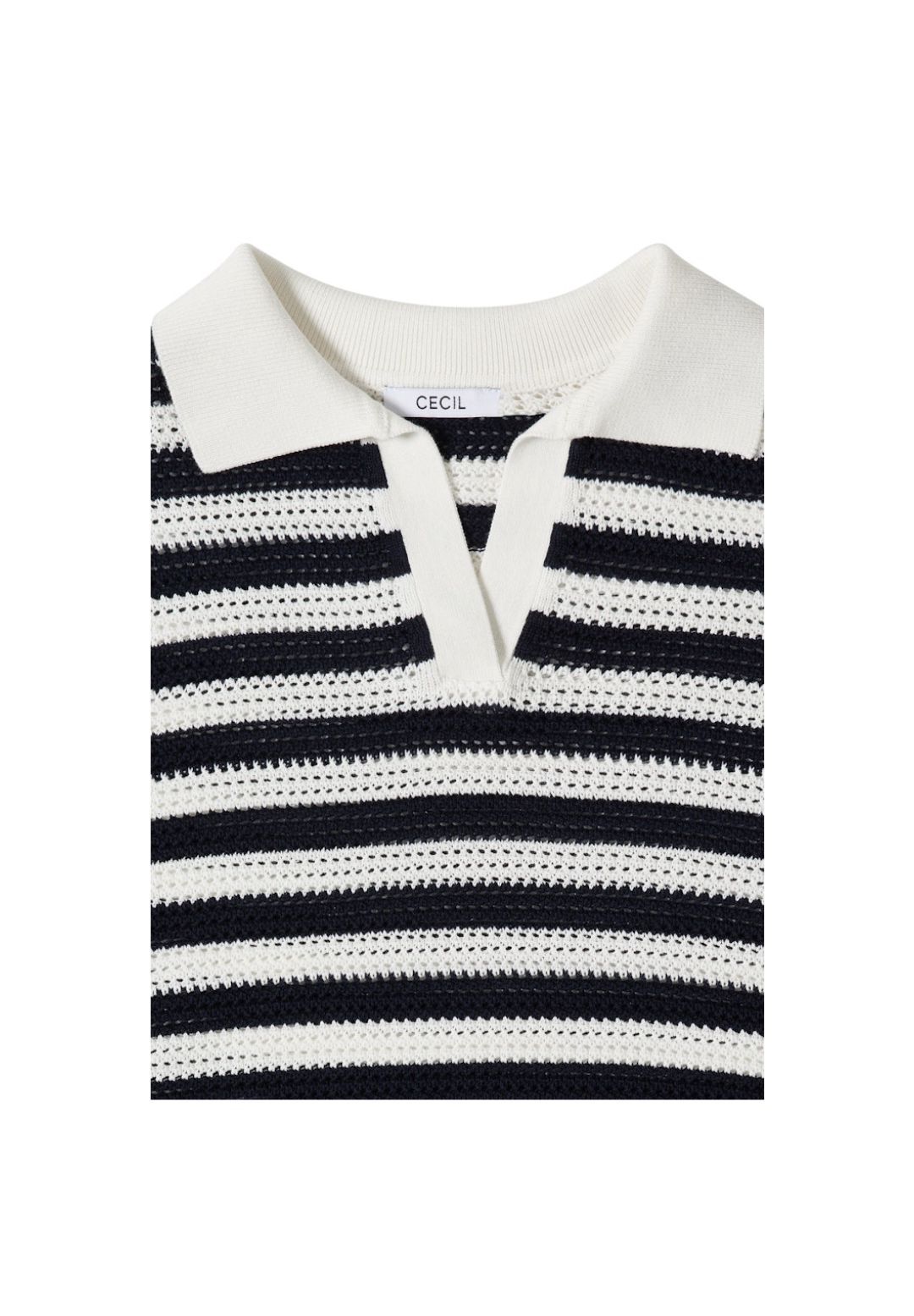 Cecil Poloshirt, Baumwolle, FüR Damen, Blau|Weiß, Xl