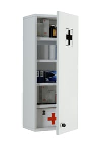 VCM. - Medizinschrank | Maße ca. H. 70 x B. 27 x T. 19 cm | Apothekerschrank abschließbar | hängend | Arzneischrank - Medasa L - Weiß
