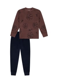 SCHIESSER - Schlafanzug Nightwear, Bündchen, für Kinder - 325 KAKAOBRAUN