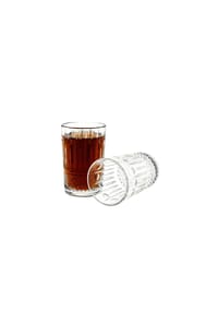 COFI - 12-teiliges Gläser-Set - Wassergläser mit stilvollem Muster - Transparent 6,5 x 10 cm