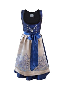 EDELNICE - Midi Dirndl 2-teilig Royalblau - blau, gold