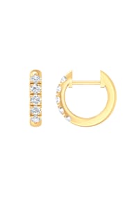 ONE ELEMENT Lab Grown Diamonds - Creolen Ohrringe ⌀ 11,8 mm aus 585 Gold mit 10 Lab Grown Diamanten 0,35 ct - gold