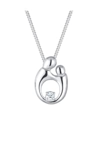 elli. DIAMONDS - Halskette Mutter Kind Diamant (0.03 Ct.) 925 Sterling Silber - Gold