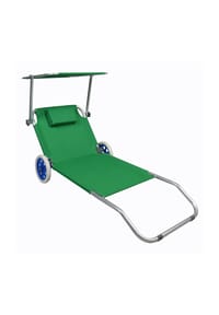 VCM. Sonnenliege klappbar | Maße ca. L. 165 x H. 16 x B. 65 cm | Gartenliege mit Rollen | leicht und kompakt | Liegestuhl mit Sonnendach - VCM Bindox - Blau