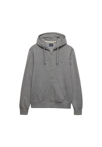 Superdry. - Herren Sweatjacke mit Kapuze - Essential SDCO Logo Zip-Hoodie, Baumwollmix, Relaxed Fit - Dunkelgraumelange