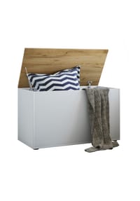 VCM. - Holztruhe | Maße ca. H. 49 x B. 82 x T. 44 cm |Kiste für flexiblen Einsatz in allen Wohnräumen | Aufbewahrungsbox | Kiste - Bendola - Weiß